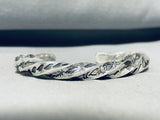 Thick And Heavy!! Hand Twisted Vintage Native American Navajo Sterling Silver Bracelet-Nativo Arts