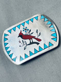 Bh Stunning Vintage Native American Zuni Inlay Sleeping Beauty Turquoise Sterling Silver Buckle-Nativo Arts