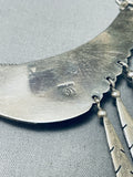 Native American One Of The Most Beautiful Vintage Navajo Turquoise Sterling Silver Necklace-Nativo Arts