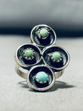 Rare Vintage Native American Navajo Green Turquoise Sterling Silver Ring-Nativo Arts