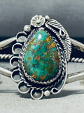 Glamorous Native American Navajo Damale Turquoise Sterling Silver Bracelet-Nativo Arts
