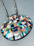 Largest Vintage Santo Domingo Inlay Sterling Silver Necklace, 5 Inches!!-Nativo Arts