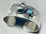 Buzzing Bee Vintage Native American Navajo Spiderweb Turquoise Sterling Silver Bracelet-Nativo Arts