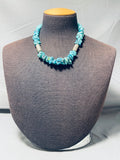 Native American Amazing Vintage Santo Domingo Sleeping Beauty Turquoise Sterling Silver Necklace-Nativo Arts