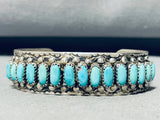 Rare Freddy Weekoty Vintage Native American Zuni Turquoise Sterling Silver Bracelet-Nativo Arts