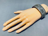 Crazy Hand Detail Vintage Native American Navajo Sterling Silver Bracelet-Nativo Arts