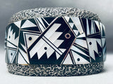 The Best 6 Inch Wrist Vintage Native American Navajo Inlay Sterling Silver Bracelet-Nativo Arts