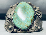 One Of Best Vintage Native American Navajo Green Spiderweb Turquoise Sterling Silver Bracelet-Nativo Arts