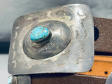 Quality Hand Tooled Vintage Native American Navajo Sterling Silver Turquoise Concho Belt Old-Nativo Arts
