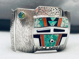 One Of The Best Ever Vintage Native American Zuni Kachina Turquoise Sterling Silver Bracelet-Nativo Arts
