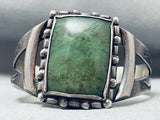 One Of The Best Vintage Native American Navajo Green Jasper Sterling Silver Bracelet-Nativo Arts