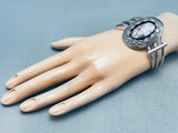 Ted Goodluck Vintage Native American Navajo Agate Sterling Silver Bracelet-Nativo Arts