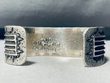 One Of The Most Unique Vintage Native American Navajo Sterling Silver Tufa Cats Bracelet-Nativo Arts