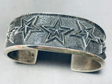 Aaron Andersen Native American Navajo Sterling Silver Star Bracelet-Nativo Arts