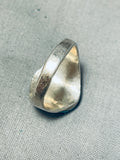 Unique Vintage Native American Zuni Blue Gem Turquoise Sterling Silver Ring-Nativo Arts
