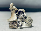 Unbelievable Native American Navajo Sterling Silver Dimensional Saddle Ring-Nativo Arts