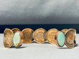 Rare Native American Navajo Royston Turquoise Indian Head Penny Bracelet-Nativo Arts