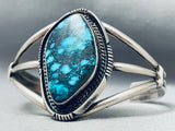 Important Indian Mountain Turquoise Vintage Native American Navajo Sterling Silver Bracelet-Nativo Arts
