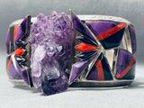 The Best Southwest Amethyst Sterling Silver Coral Inlay Bracelet Cuff-Nativo Arts