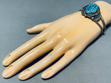 Amazing Vintage Native American Navajo Sleeping Beauty Turquoise Sterling Silver Bracelet-Nativo Arts