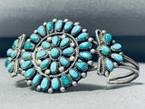 Gasp! Very Early Vintage Native American Navajo Turquoise Sterling Silver Cluster Bracelet-Nativo Arts
