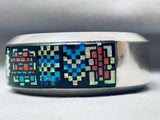 Important 6.5 Inch Wrist Vintage Native American Navajo Turquoise Inlay Sterling Silver Bracelet-Nativo Arts
