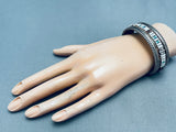 Rare Hand Beaded Vintage Native American Navajo Turquoise Sterling Silver Inlay Bracelet-Nativo Arts