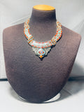 One Of The Most Intricate Vintage Sterling Silver Turquoise Necklace-Nativo Arts