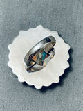 Huge Southwest Vintage Shell Sterling Silver Cluster Ring-Nativo Arts