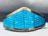 One Of Best Vintage Turquoise Chanel Inlay Sterling Silver Clasp Bracelet-Nativo Arts
