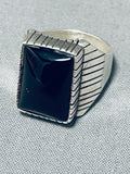 Jaw-dropping Vintage Native American Navajo Black Onyx Sterling Silver Ring-Nativo Arts