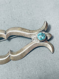 Marvelous Vintage Native American Navajo Turquoise Sterling Silver Pin-Nativo Arts