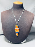 Signed Native American Navajo Turquoise Lapis Spiny Oyster Sterling Silver Kachina Necklace-Nativo Arts