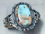 Rare Vintage Native American Navajo Blue Royston Turquoise Sterling Silver Bracelet-Nativo Arts