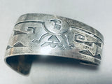One Of The Most Unique Shank Vintage Native American Hopi Sterling Silver Bird Bracelet-Nativo Arts