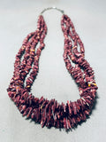 Native American Best Vintage Santo Domingo Purple Spiny Oyster Sterling Silver Necklace-Nativo Arts