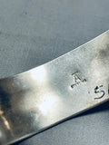 Important Vintage Santo Domingo Tony Aguilar Sterling Silver Inlay Bracelet-Nativo Arts