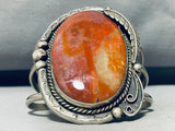 One Of The Best Ever Vintage Native American Navajo Petrified Wood Sterling Silver Bracelet Old-Nativo Arts