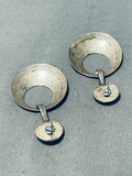 Fabulous Vintage Native American Navajo Sterling Silver Dangle Earrings-Nativo Arts