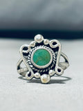 Superb Vintage Native American Navajo Cerrillos Turquoise Sterling Silver Ring-Nativo Arts