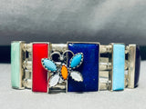 The Coolest Vintage Native American Navajo Butterfly Turquoise Sterling Silver Bracelet-Nativo Arts
