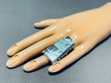 Sparkling Native American Navajo Turquoise Sterling Silver Ring-Nativo Arts