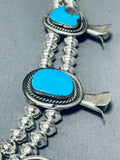 Gasp! 158 Grams Native American Navajo Turquoise Sterling Silver Squash Blossom Necklace-Nativo Arts