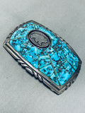 Important Charles Loloma Student Vintage Native American Navajo Sterling Silver Buckle-Nativo Arts