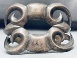 Heavy Thorn Vintage Native American Navajo Hand Casted Sterling Silver Bracelet Old-Nativo Arts