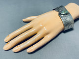 Ross Scott Vintage Native American Navajo Spiderweb Turquoise Sterling Silver Bracelet-Nativo Arts