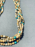 One Of The Best Vintage Native American Navajo Tan Jasper Sterling Silver Necklace-Nativo Arts