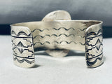 Jaw-dropping Vintage Native American Navajo Pilot Mountain Turquoise Sterling Silver Bracelet-Nativo Arts