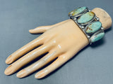 Jaw Dropping Vintage Native American Navajo Green Turquoise Sterling Silver Bracelet-Nativo Arts