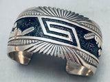 One Of The Best Geometric Vintage Native American Navajo Sterling Silver Bracelet-Nativo Arts